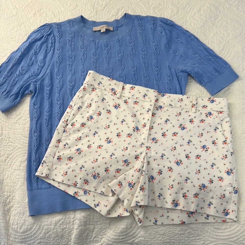 LOFT Riviera Shorts In Floral size 6 - Picture 2 of 8